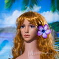 Hot Selling Printed Handmade Foam Plumeria Hair Pick